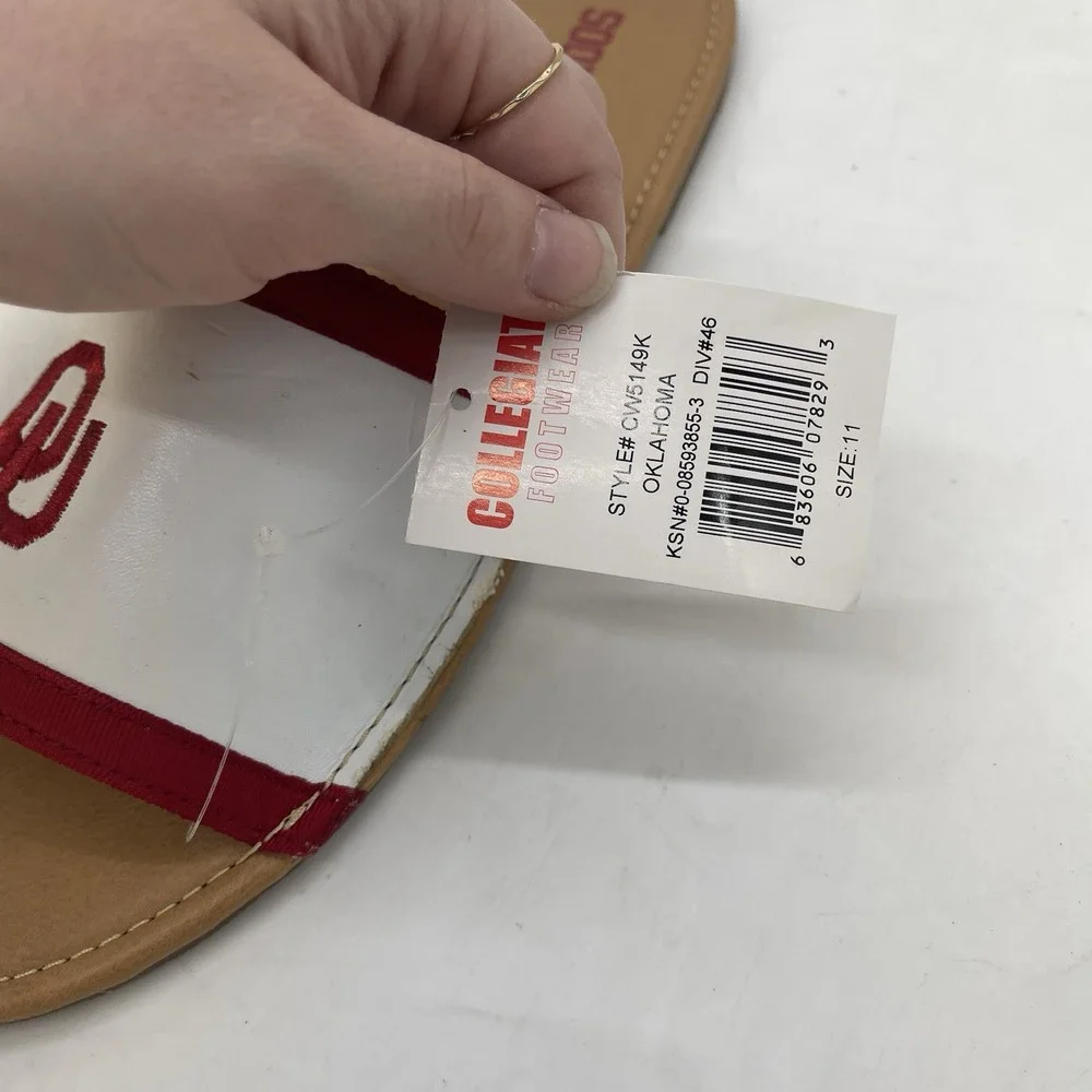 University of Oklahoma Sooners Slides Womens 11 Primary Adjustable Sandals NEW